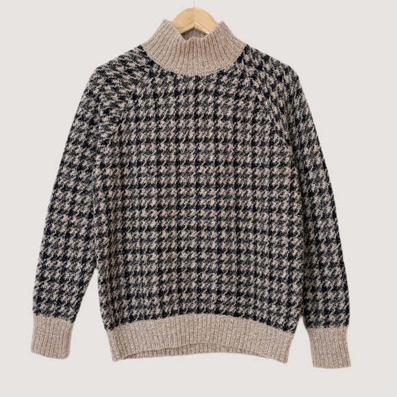 Theory Sweaters - Theory Wool Houndstooth Turtleneck Sweater